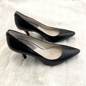 Michael Kors Leather Pointy Toe Heels Pumps Black Size 7.5